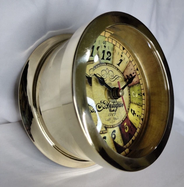 Horloge de bateau en laiton antique Look vintage Marine Nautical Working...