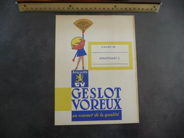 Ancien Protège-cahier "Biscuits GESLOT VOREUX au sommet de la qualité"