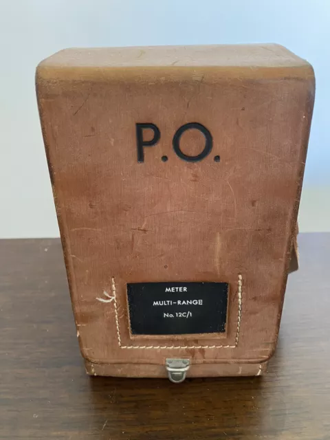 VINTAGE POST OFFICE NO:12 D/1 METER MULTI RANGE TESTER with LEATHER CARRY-CASE