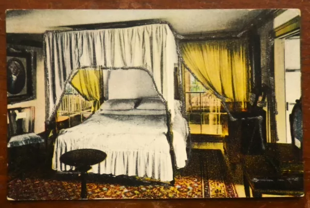 Washington's Bedroom~ Mount Vernon Mansion, Virginia With Glass/Glitter Postcard