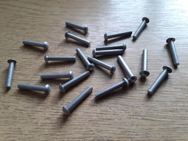 3,1 mm x 19 mm testa a cupola rotonda a scatto rivetto alluminio qty 20