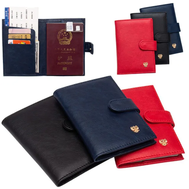 Russian Travel Pattern Business Passport Cover Documents Card Credit Holder Case