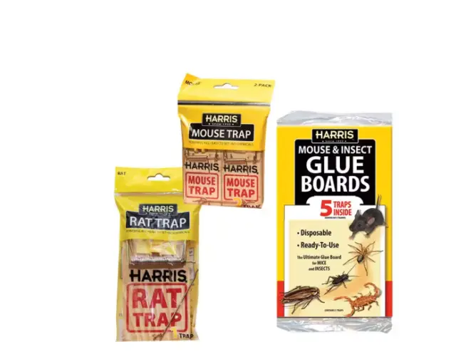 Harris Rat and Mouse Snap Traps and Pest Glue Boards (5-Pack)