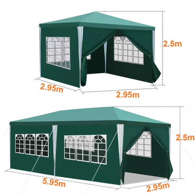 Pavillon Eventzelt Festzelt Grillzelt Partyzelt Gartenzelt UV Pavilon 3x3m/3x6m 2