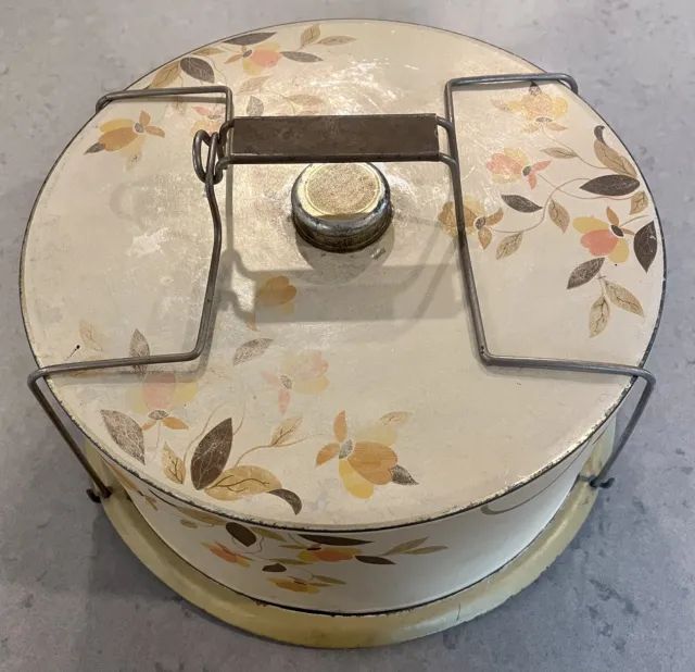SUPERIOR HALL JEWEL TEA AUTUMN LEAF MARY DUNBAR Metal Tin Cake Safe / Taker