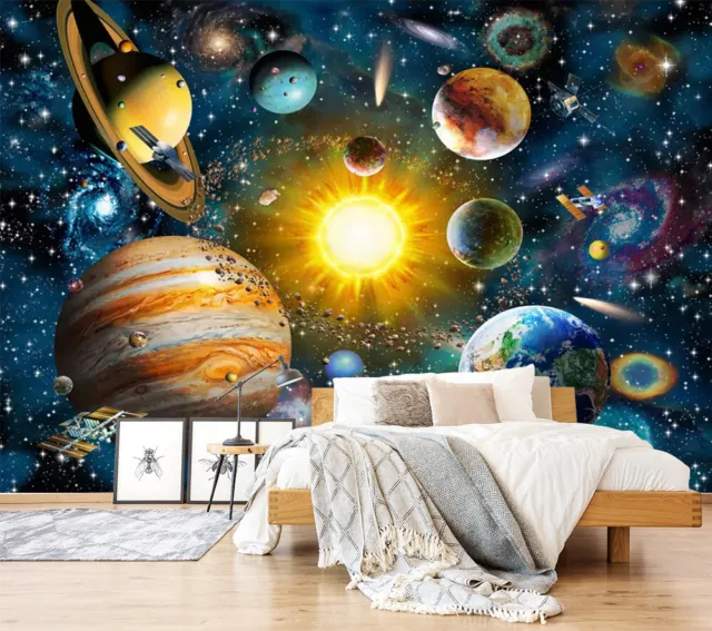 3D Galaxy Sun Wallpaper Wall Mural Removable Self-adhesive Sticker243