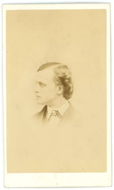 CIRCA 1870'S CDV Profile of Handsome Young Man Ingraham Brothers Northampton, MA