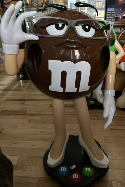 M&M Chocolate Lady Brown Store Candy Display Character on Wheels  Collectible.