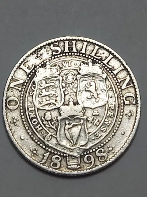 1898 Queen Victoria  Shilling Silver Coin