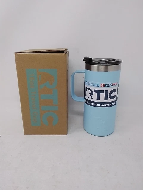 RTIC 16oz Travel Coffee Cup Vacuum Insulated Tumbler Mug Powder Blue Rtic Ice