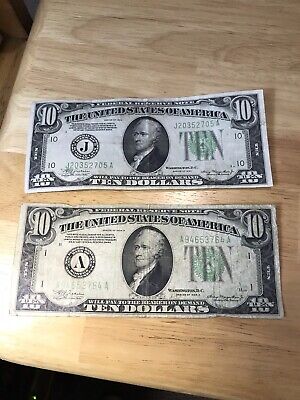 Us 1934 $10 Ten Dollar Bill Federal Reserve Note-2