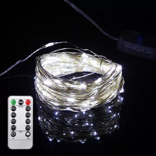 USB Plug In 200 LED 20 M DIY Micro Copper Wire String Lights Party Fairy Light