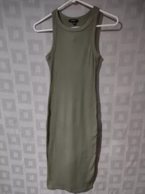 Ambiance Green Sleeveless Ribbed-Knit Midi Bodycon Dress