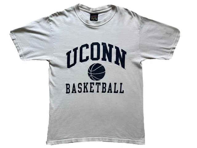 Mens Soffee Choice UCONN Basketball Graphic Print White Shirt Size Medium VTG