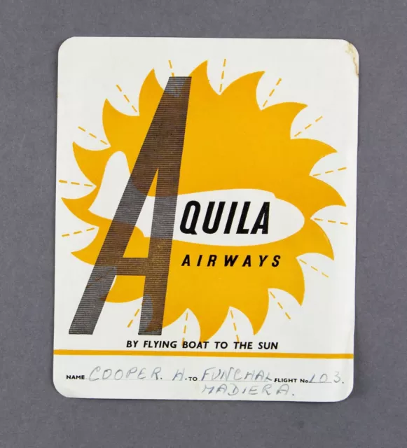 Aquila Airways Vintage Airline Luggage Label Baggage Flying Boat