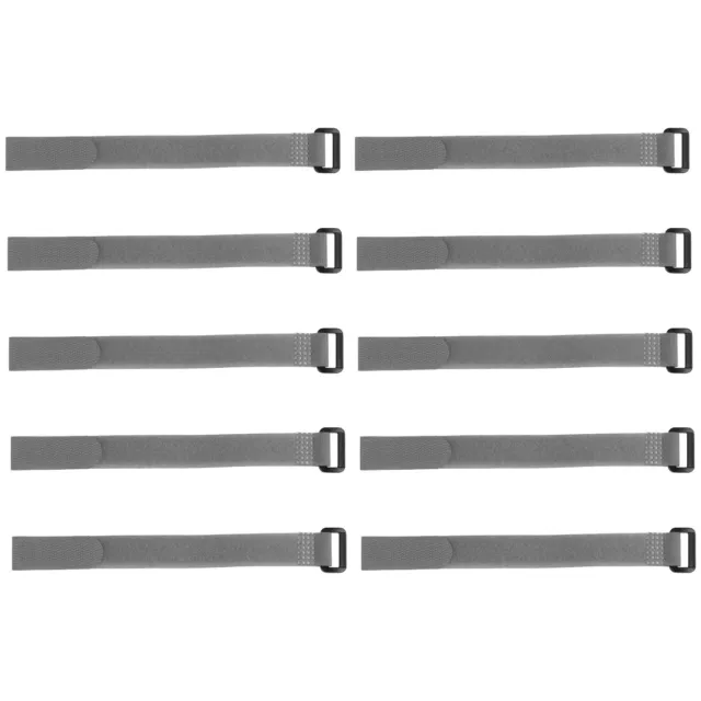 10pcs Hook and Loop Straps, 3/4-inch x 18-inch Securing Straps Cable Tie (Gray)