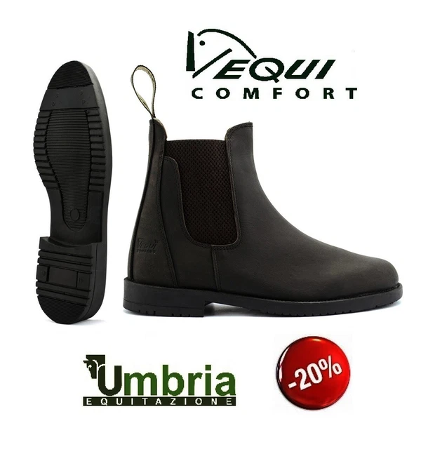 Stivaletti Da Equitazione QHP Jodhpur - In Pelle Nera Con Cerniera Frontale Ed Elastici - Foto 3