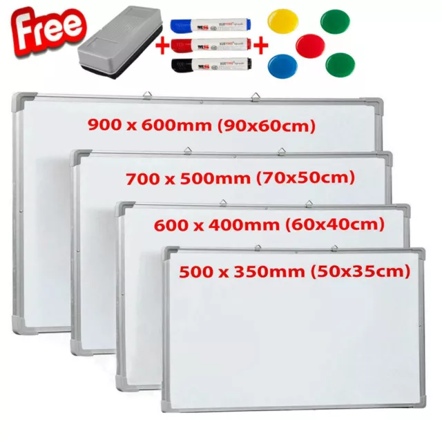 Whiteboard Magnetic Dry Wipe Small Large White Board Notice Office School Home