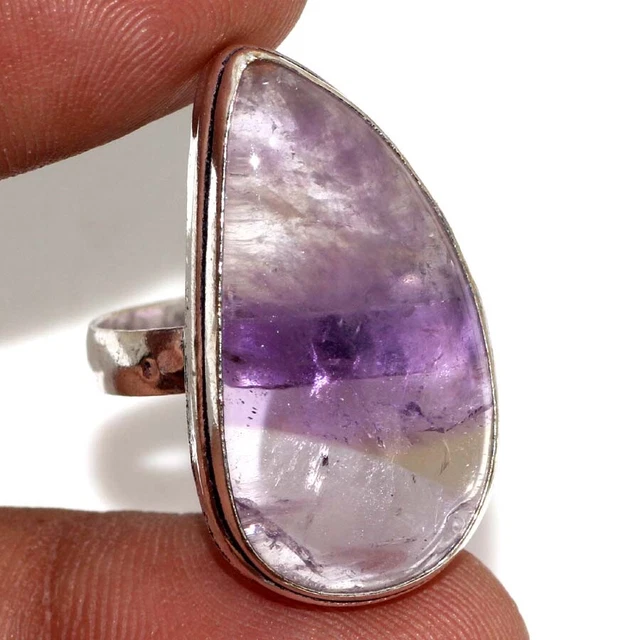 925 Silver Plated-Natural Ametrine Ethnic Gemstone RIng Jewelry US Size-6 AU U55