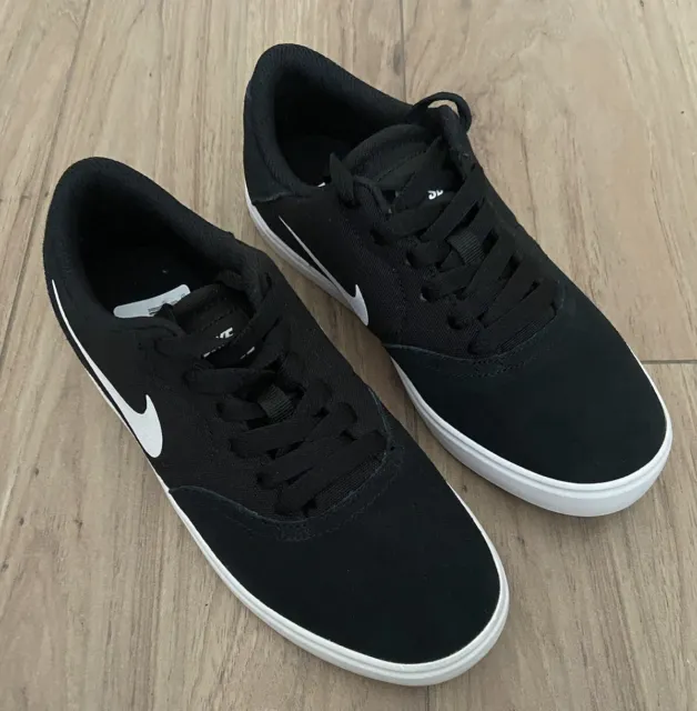 Nike SB Check Junior Black White Trainers Skate Shoes | Size UK 4, EUR 36.5