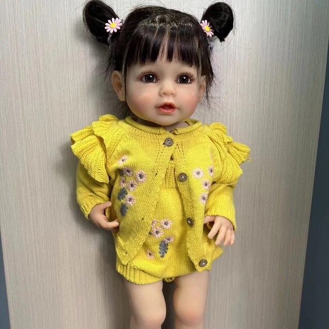 Bambole neonato Reborn 22 pollici corpo intero vinile morbido realistiche bambina neonato regalo