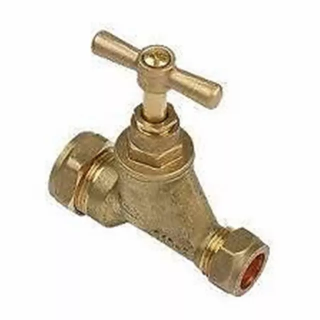 Brass 25mm MDPE x 22mm Copper Stopcock Valve | Water Mains Stop-cock Valve