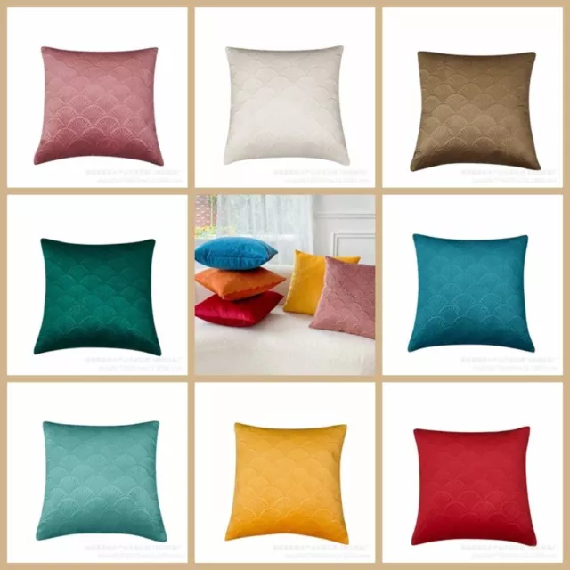 Shell Pattern Cushion Cover Solid Color Throw Pillow Cover  Home
