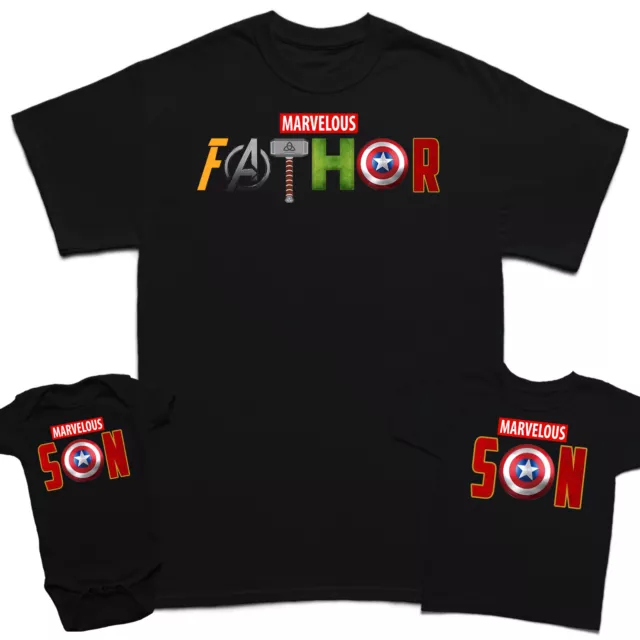 Marvelous Father Fathers Day T-Shirt Son Kids Baby Matching T-Shirts Top #FD#2