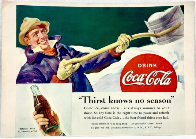 1940s Coca-Cola Coke Print Ad Paper Advertisement Soda Drink Beverage Vtg  15189