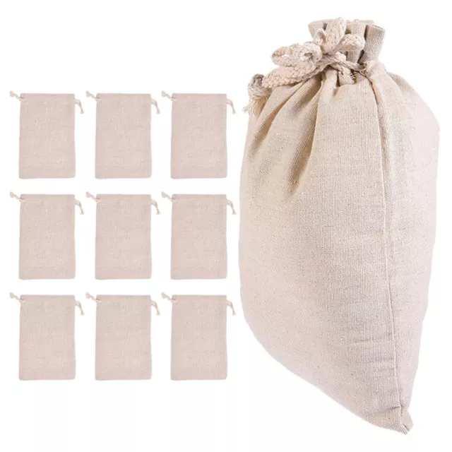 10 Pcs Cotton Spice Bag Cooking Bags Drawstring Condiment Candy