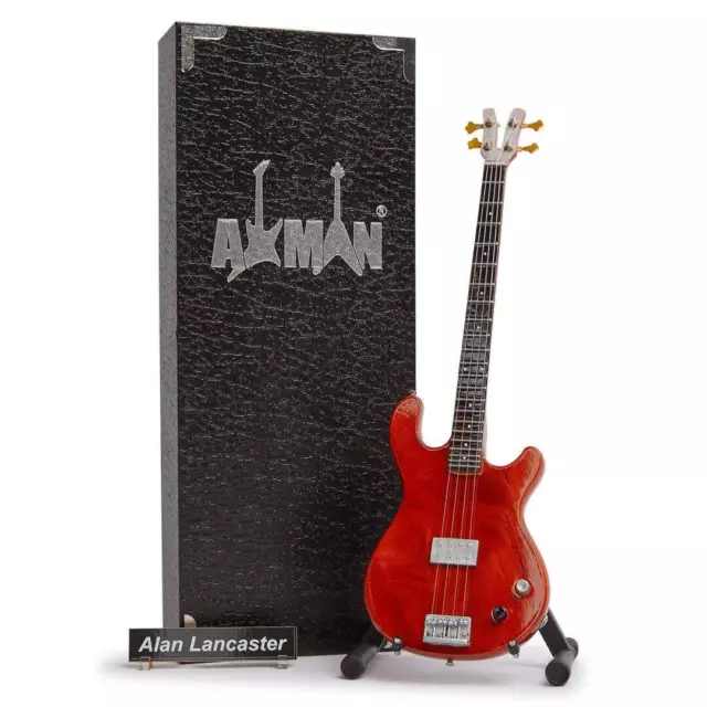 Alan Lancaster Bass Guitar Miniature Replica | Status Quo | Handmade Music Gifts