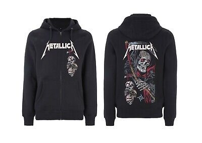 Metallica Death Reaper Official Men's Black Zipped Hoodie