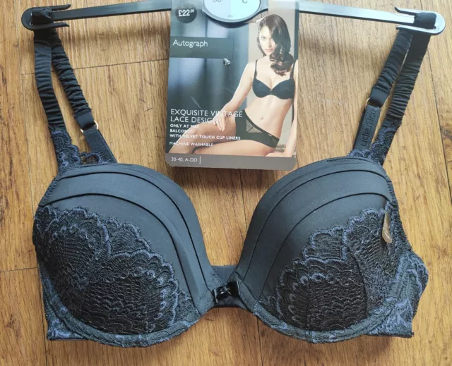 French Designed Lace Padded Balcony Bra A-DD, Autograph