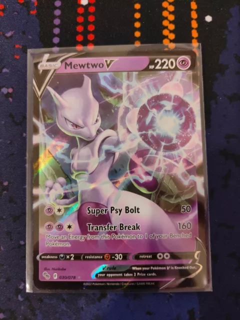 2022 Pokémon GO TCG Mewtwo V 030/078 Holo Ultra Rare PSA 10 GEM MINT