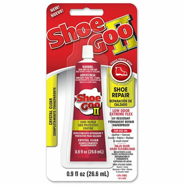 Shoe Goo II 2 Clear 26.6ml Advanced Low Odour Solvent Free Shoe Glue Repair