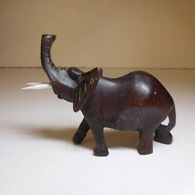 Sculpture Statue Elephant Ebony Vintage Art Deco Ethnic 1938 Africa N7674