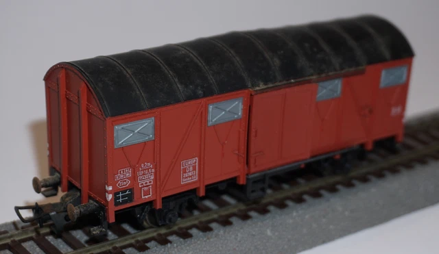 Ls Models 30680 Wagon EVS, Hs, SNCF, jaune, toit & châssis rouge, p