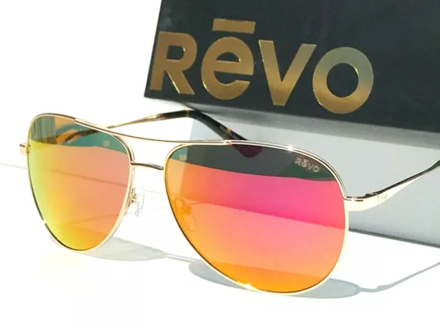 NEW! REVO RELAY S GOLD w POLARIZED SPECTRA Lens Sunglass 1014 04 SP