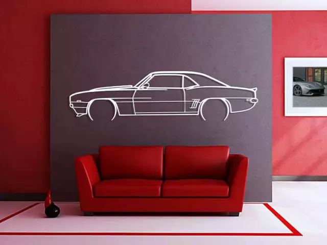 Wall Art Home Decor 3D Acrylic Metal Car Auto Poster USA 1969 Camaro