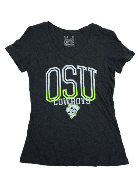 Oklahoma Stato Cowboys Under Armour Donna Grigio Heatgear Scollo A V T-Shirt (M)
