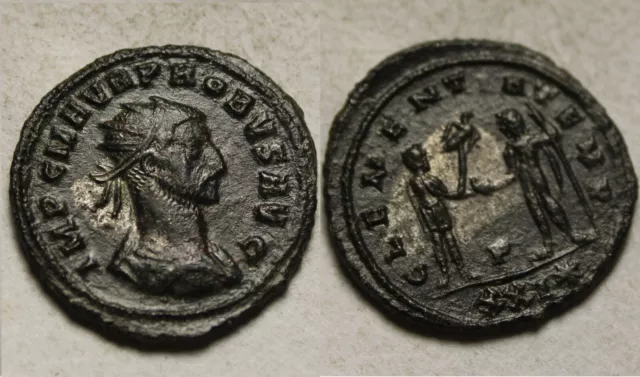Rare genuine Ancient Roman coin Antoninianus Probus, Cyzicus, Jupiter, silvering