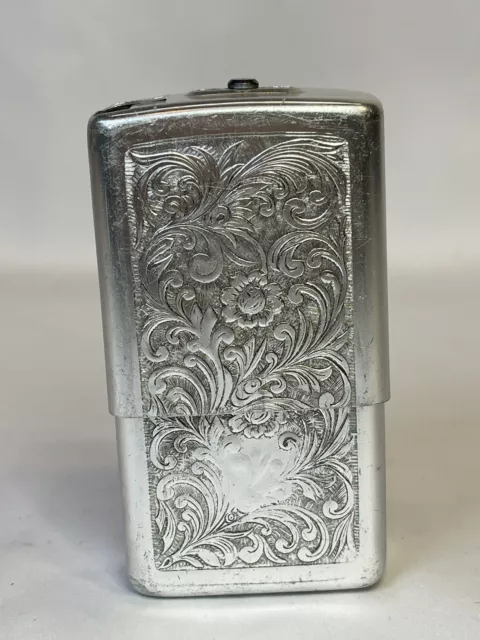 Vintage Silver Tone Metal 2 Piece Tobacco Cigarette Case Park Industries