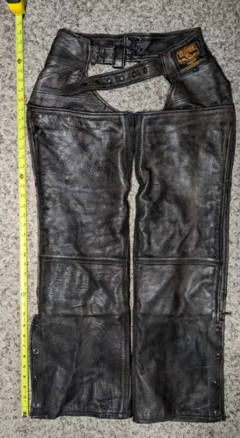 Pre-Owned Distressed Leather Motorcycle Chaps from Milwaukee Leather - NICE!