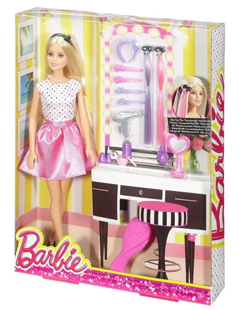 Barbie - DJP92 Poupée et coffret de jeu avec accessoires de coiffure -... 2