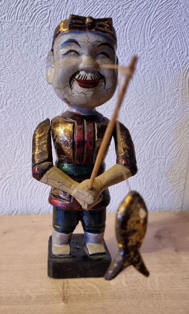 Marionnette Articulée Traditionnelle Vietnamienne En Bois - Vintage, Occasion