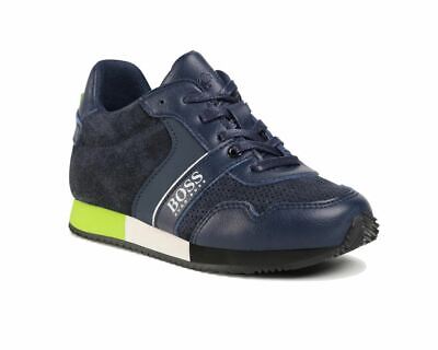 Sale Hugo Boss Junior J29225 849 Lace Up Trainers Navy