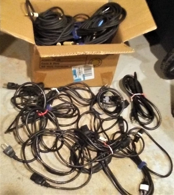 GUITAR CABLES (15) Amp Power Chords (10) Guitar Cable Lot ( 25 Pieces