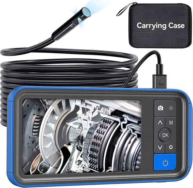 Triple Lens Endoscope with Light, 4.5inch HD Snake Borescope Inspection Camera