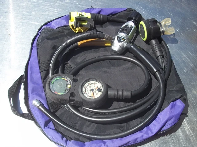Aqualung Scuba Regulator w/ U.S. Divers Micra and Pivot Gauges nice