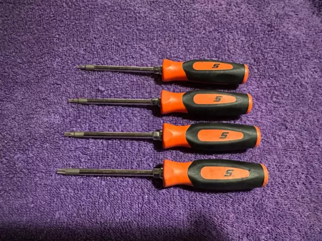 Snap on 4 Piece Mini TORX Instinct Soft Grip Screwdriver Set Orange SGTX40BO